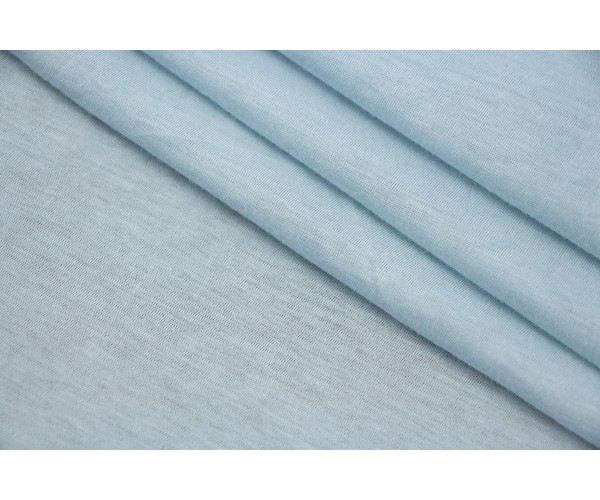 Тканина трикотаж Італія (тонкий, котон 100%, світло-блакитний, шир. 1,30 м)