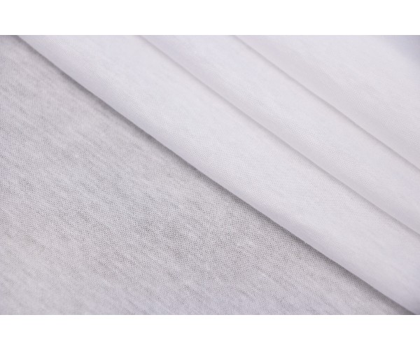 Ткань трикотаж Италия (тонкий, коттон 100%, белый, шир. 1,30 м)