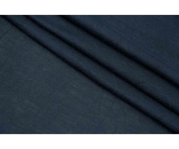 Ткань трикотаж Италия (тонкий, коттон 100%, темный сине-серый, шир. 1,35 м)