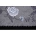 Тканина тафта Італія (шовк 100%, сірий, квіти купон-вишивка уздовж кромки, шир. 1,43 м)