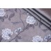 Тканина тафта Італія (шовк 100%, сірий, квіти купон-вишивка уздовж кромки, шир. 1,43 м)