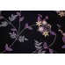 Ткань тафта Италия (шелк 100%, вышивка, черный, цветы, шир. 1,10 м)