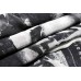 Ткань крепдешин Италия (шелк 100%, черно-белый, печать, шир. 1,40 м)