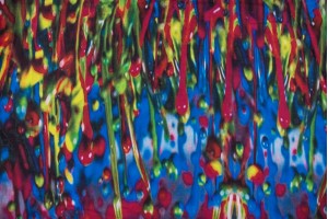Ткань батист Италия (шелк 100%, купон 1,08 м, разноцветный, капли краски, шир. 1,40 м)