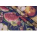 Тканина шовк-шифон Італія (фактурний, шовк 100%, синій, фрукти, шир. 1,40 м)