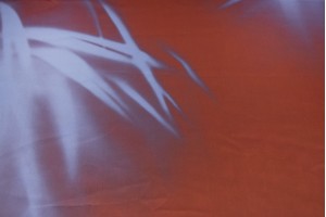 Ткань атласный шелк Италия (шелк 100%, терракотово-голубой, разводы, шир. 1,40м)