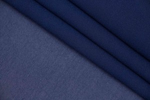 Ткань шифон Италия (шелк 97%, эластан 3%, синий, шир. 1,30 м)