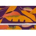 Тканина шифон Італія (шовк 100%, фіолетово-помаранчевий, листя, шир. 1,40 м)