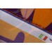 Ткань шифон Италия (шелк 100%, фиолетово-оранжевый, листья, шир. 1,40 м)