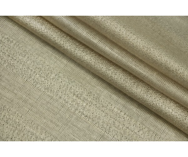 Тканина трикотаж Італія (поліестер 100%, пісочний, ажурні смужки, шир. 1,35 м)