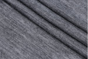 Ткань трикотаж Италия (шерсть 100%, серый меланж, шир. 1,10 м)