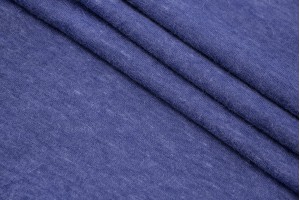 Ткань трикотаж Италия (шерсть 80%, полиэстер 20%, темно-голубой, шир. 1 м)