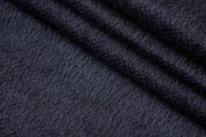 Ткань трикотаж лана с ворсом Италия (шерсть 60%, коттон 40%, черный, шир. 1,40 м)