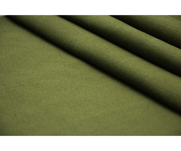 Тканина трикотаж, рібана Італія (котон 100%, зелений, рулон, шир. вдвое 0,45м)