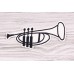 Аппликация труба Италия (черно-белый, 13 см)