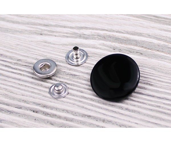 Кнопка металл 26 мм (глянцевый, черный)