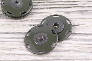 Кнопка металл 25 мм (отполированный, темно-зеленый)