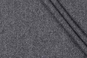Ткань костюмная (шерсть 100%, темно-серая, елочка, шир. 1,50 м)