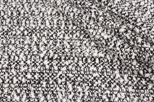 Ткань твид с буклированной поверхностью Италия (коттон 50%, шерсть 50%, черно-белый, шир. 1,50 м)