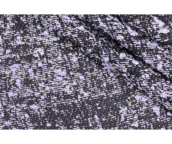  Тканина букле (віскоза 50%, котон 50%, чорно-блакитний, шир. 1.3 м)