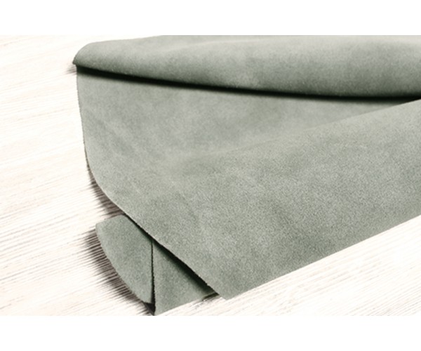 Кожа теленок Италия (серо-голубая, замш, спилок)