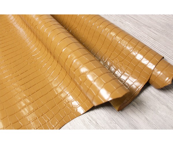 Кожа КРС Италия (медовый, глянец, штамп под крокодил)