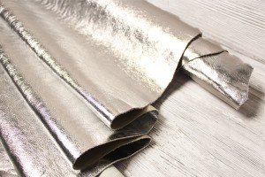 Кожа КРС Италия (серебро, фактура, мягкая)