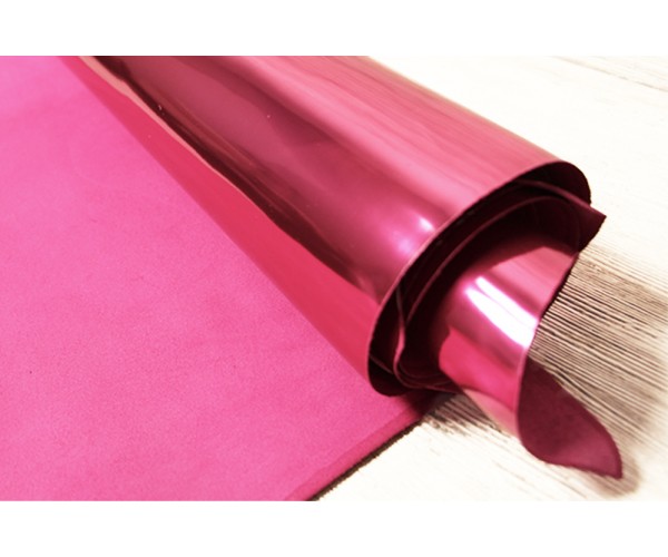 Кожа КРС Италия (малиновое, зеркало)