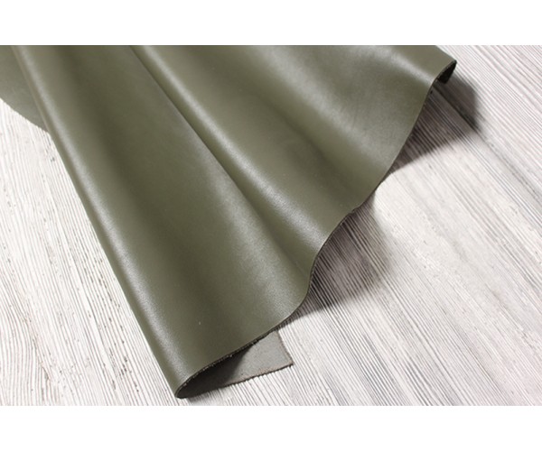 Кожа КРС Италия (масло, хаки, зеленая, мягкая)