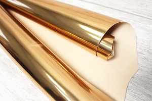 Кожа КРС Италия (красное золото, зеркало)