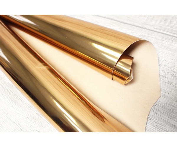 Кожа КРС Италия (красное золото, зеркало)