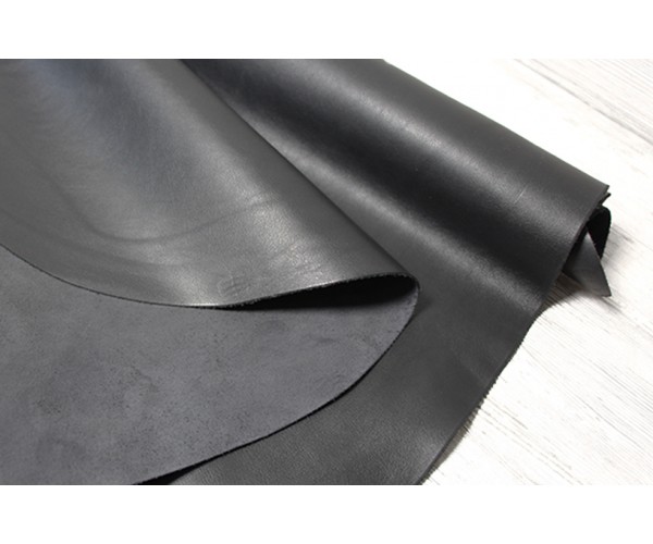 Кожа КРС Италия (черный, гладкая, полуглянец, мягкая, лицевая)