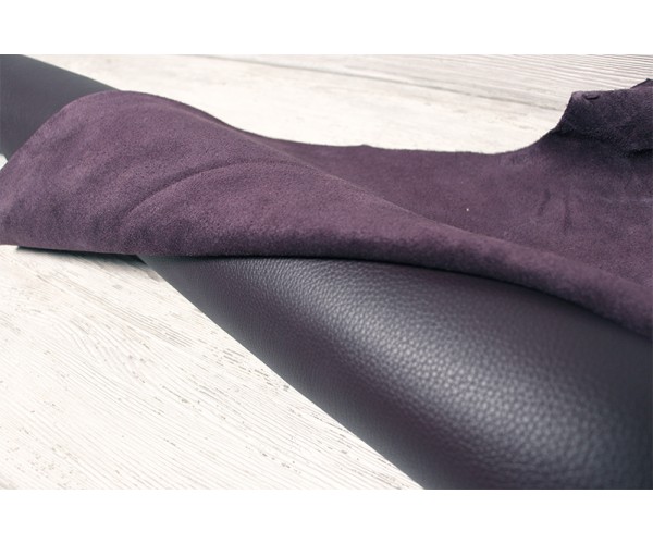 Шкіра ВРХ Італія (фіолетова, фактурна, матова, натуральної розбивки, м'яка)