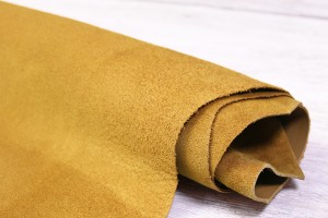 Кожа КРС Италия (горчичный, велюр, лицевой, мягкий)