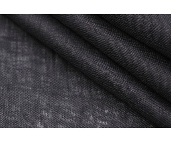 Ткань лен Италия (лен 100%, черный, шир. 1,40 м)