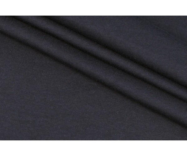 Тканина футболочний трикотаж Італія (котон 100%, еластичність 35% на 10см, чорний, шир. 1,65 м)