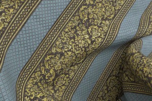 Шенилл Regent Turquoise Stripe (полиэстер 100%, серый, полоса, шир. 1.4 м)