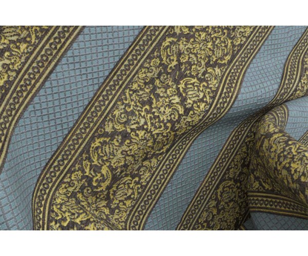 Шенилл Regent Turquoise Stripe (полиэстер 100%, серый, полоса, шир. 1.4 м)