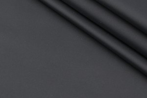 Ткань плащевка Италия (воздухонепроницаемая, полиэстер 97%, эластан 3%, матовая черная, плотная, шир. 1,50 м)