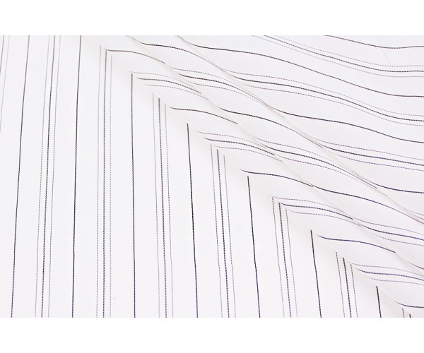 Ткань подкладочная Италия (вискоза 100%, белый, черная полоска, шир. 1,40 м)