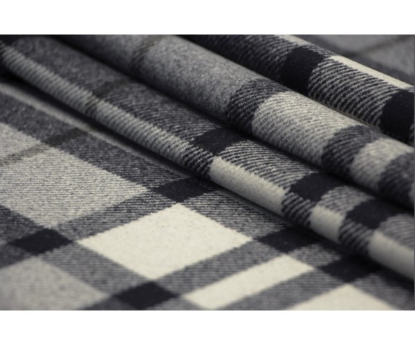 Ткань пальтовая тонкая Италия (двойная, шерсть 100%, черно-белый, ширина 1,50 м)