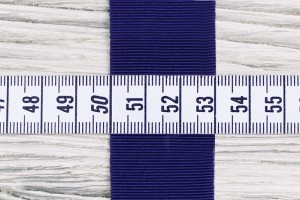 Репсовая лента Италия (коттон 50%, шелк 50%, синий, шир. 3 см)