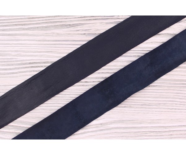 Окантовочная лента Италия (кожа натуральная, темно-синий, шир. 3,5 см)