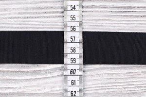 Репсовая лента Италия (коттон 100%, черный, шир. 3 см)