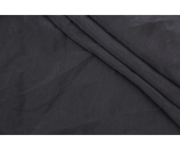 Тканина шовк Італія (шовк 97%, еластан 3%, чорний, ширина 1,40 м)