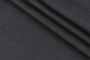 Ткань трикотаж Италия (шерсть 50%, коттон 50%, черный, шир. 1,55 м)