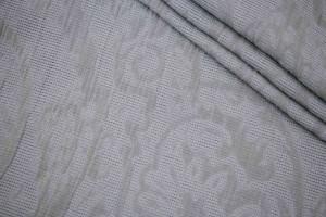 Ткань лен Италия (лен 80%, шелк 20%, вензель, серо-бирюзовый, шир. 1,35 м)