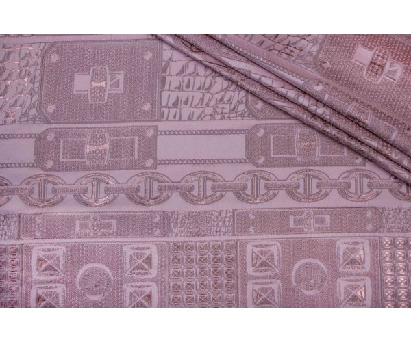 Ткань жаккард Италия (вискоза 50%, полиэстер 50%, розовый, цепь, шир. 1,40 м)