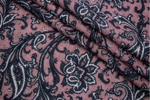 Ткань костюмно-плательная Италия (тонкая, шерсть 100%, бледно-фрезовый, турецкие огурцы, шир. 1,50 м)