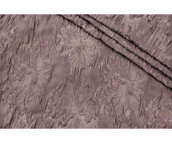 Ткань жаккард Италия (вискоза 40%, медно-розовый, коттон 40%, полиэстер 20%, цветы, шир. 1,35 м)